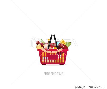 Flat design colorful vector illustration concept for grocery delivery 98322426
