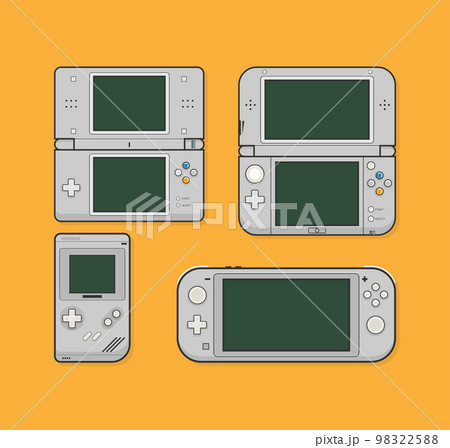 Mobile video console vector illustration. Video game console portable. Creative switch console. 98322588
