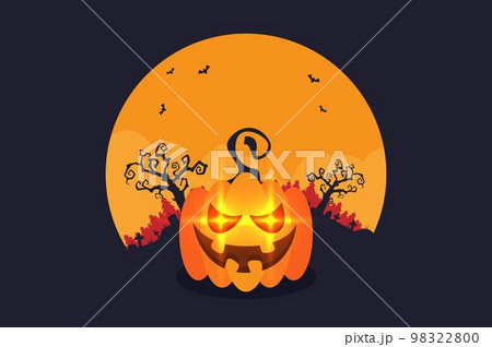 Halloween background flat design vector 98322800