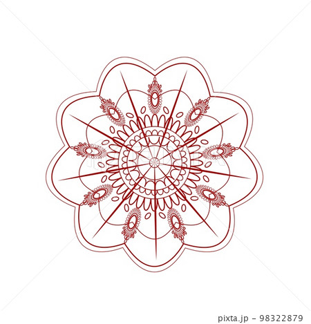 Mehendi flower mandala with wheat ears on petals Mehendi flower mandala with wheat ears on petals 98322879