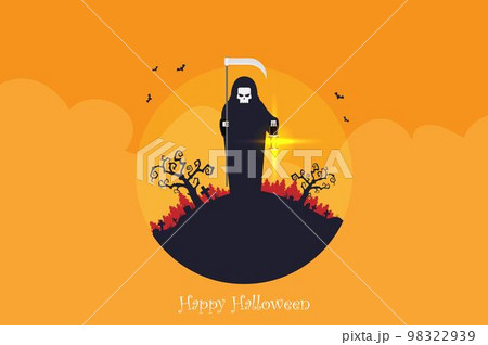 Halloween background flat design vector Halloween background flat design vector 98322939