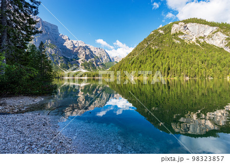 Braies Lake or Pragser Wildsee - Dolomites Trentino-Alto Adige Italy Braies Lake or Pragser Wildsee - Dolomites Trentino-Alto Adige Italy 98323857