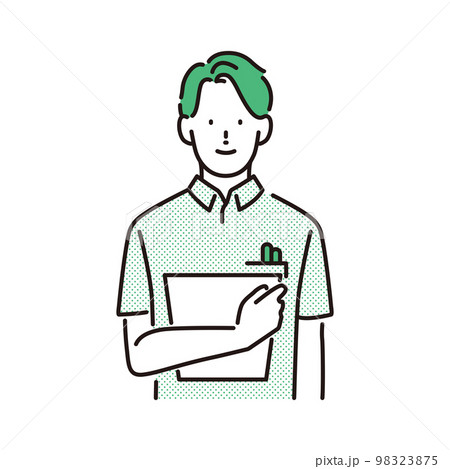 介護イメージ：若い男性介護職員 98323875