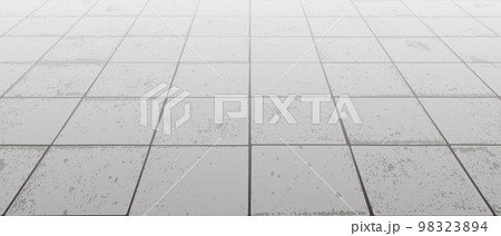 Vanishing perspective concrete block pavement vector background with texture 98323894