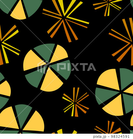 Seamless pattern with geometric aboriginal ornament. Ethnic tribal rounded color background. Afican, australian motiph. Dots painting. Vector illustration, template design for cloth, card, fabric 98324591