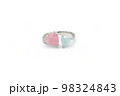 Jewelry ring, a white gold/silver plated ring decorated with a pink diamonds. An elegant diamond ring for women. 98324843