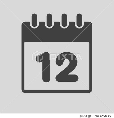 Icon page calendar day - number 12 98325635
