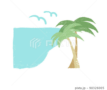 沖縄の海のイラスト　観光　水彩 98326005