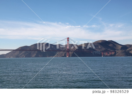 View of famous landmark the Golden Gate Bridge . San Francisco, California, USA 98326529