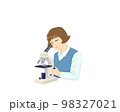 顕微鏡を使っている少女 98327021