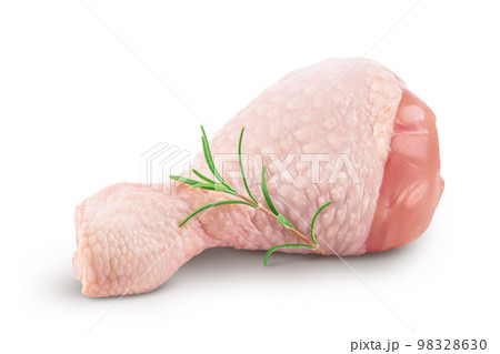 Raw chicken leg or drumstick isolated on white background with full depth of field Raw chicken leg or drumstick isolated on white background with full depth of field 98328630