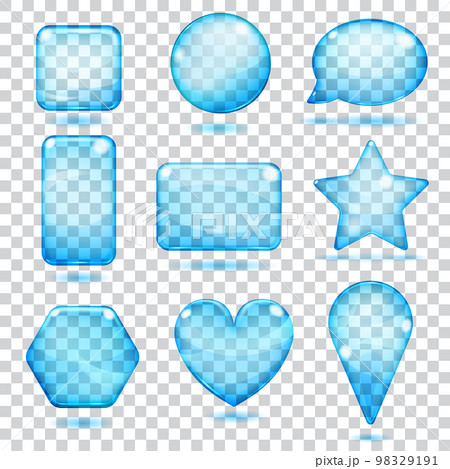 Transparent blue glass shapesのイラスト素材 [98329191] - PIXTA
