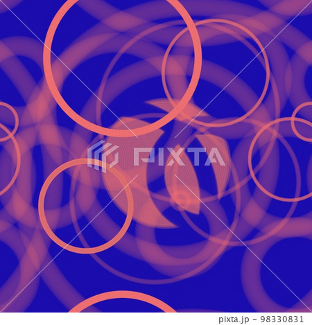 Geometric abstract seamless pattern randomly pink rings on blue background Geometric abstract seamless pattern randomly pink rings on blue background 98330831
