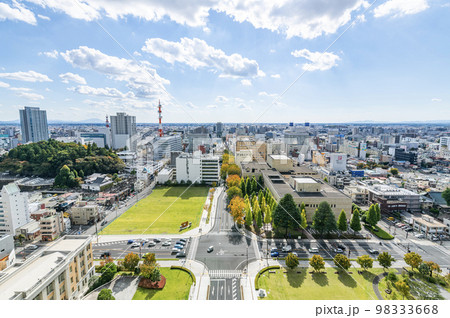 栃木県宇都宮市　栃木県庁から望む宇都宮市の街並み（南方向） 98333668