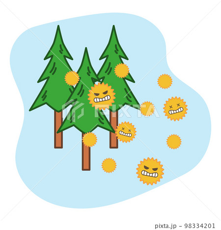 杉花粉の飛散情報_線あり 98334201