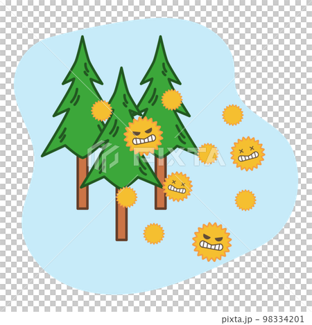 杉花粉の飛散情報_線あり 98334201