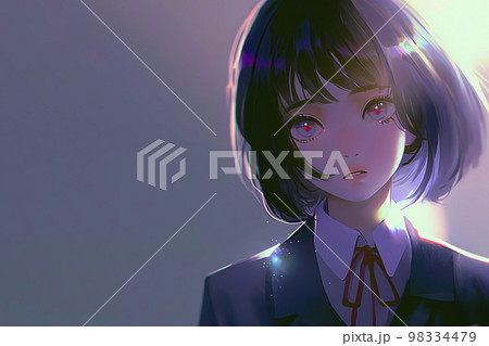 憂いのある表情の高校生「AI生成画像」 憂いのある表情の高校生「AI生成画像」 98334479