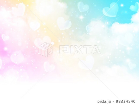 ハートと雲の背景 ハートと雲の背景 98334540