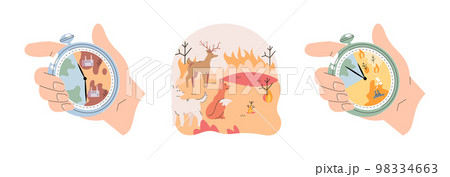 Climate change weather global greenhouse warming risks metaphor concept. Save planet 98334663