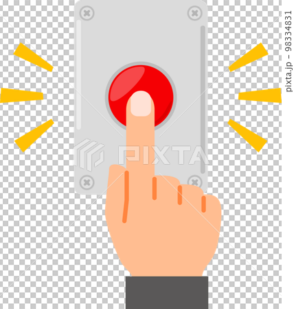 赤いボタンを押す手 赤いボタンを押す手 98334831