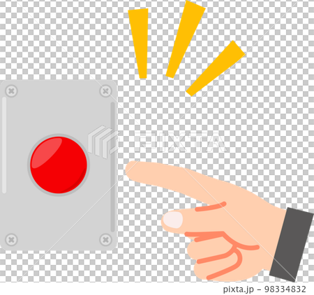 hand trying to press the red button 98334832