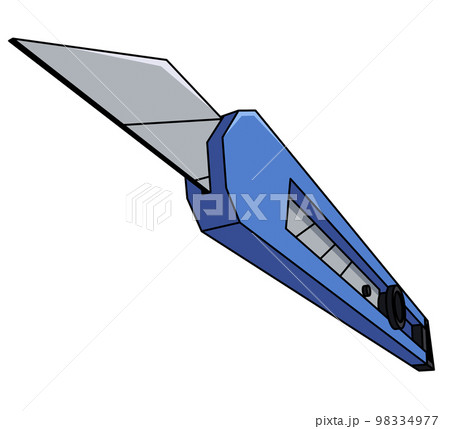 ダイナミックな刃を出したカッター斜めのイラスト 98334977