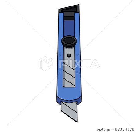 刃を出したカッター斜めのイラスト 98334979