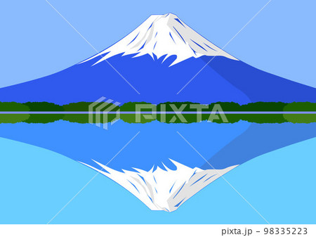 湖の水面に映る富士山が見える逆さ富士 98335223