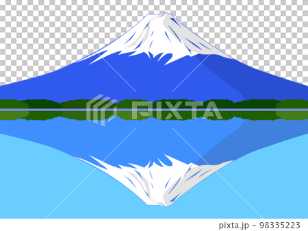 可以看到倒映在湖面上的富士山的倒置富士山 可以看到倒映在湖面上的富士山的倒置富士山 98335223