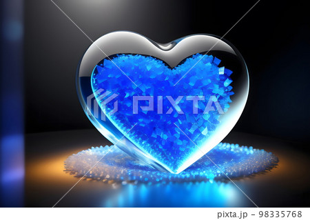 ガラスと氷で出来たハート 98335768