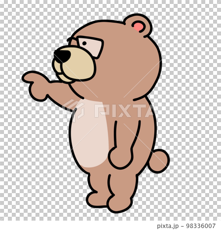 戴眼鏡的熊老師用手指指著 98336007