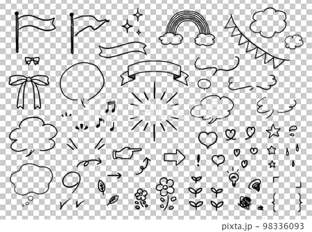 Handwritten speech bubble icon set 98336093