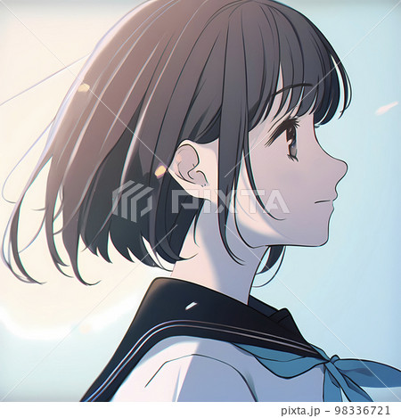 少女の絵画(ショートヘア) ショートカットの女の子PSD・PNG（差分全7種）立ち絵（表情差分