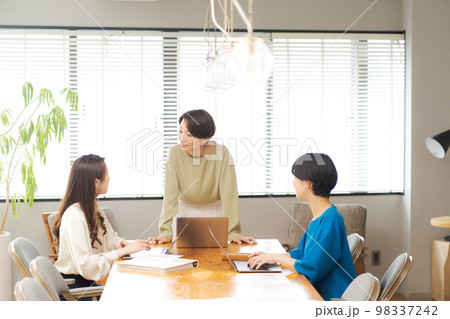 打ち合わせをする女性達 98337242
