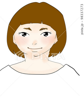 元気な女の子が微笑むイラスト(1) 98337273