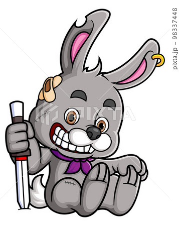 The robber rabbit holding samurai of illustration The robber rabbit holding samurai of illustration 98337448