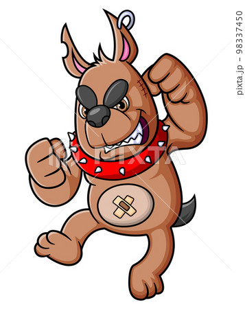 The angry dog ready to fight of illustration The angry dog ready to fight of illustration 98337450