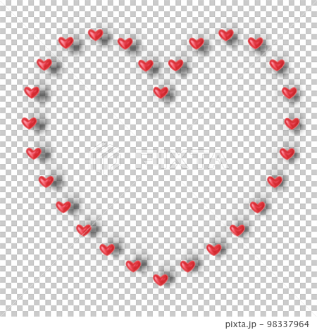 情人節素材：心形相框配可愛的心（3D渲染） 98337964