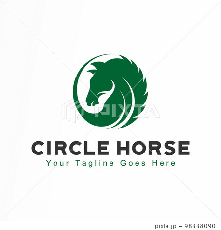 unique and attractive horse head in circle image graphic icon logo design abstract concept vector stock. can be used as a corporate identity associated with animal or illustration 98338090