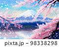 桜と富士山 98338298