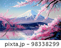 桜と富士山 98338299
