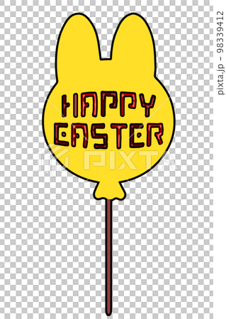 HAPPY EASTER rabbit-shaped balloon Illustration material HAPPY EASTER rabbit-shaped balloon Illustration material 98339412