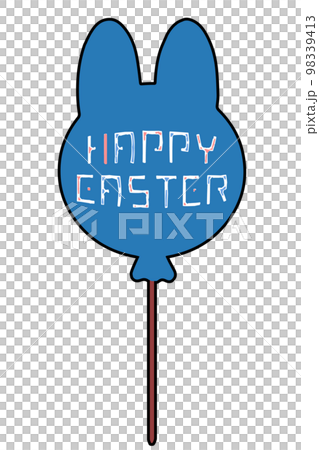 HAPPY EASTER rabbit-shaped balloon Illustration material HAPPY EASTER rabbit-shaped balloon Illustration material 98339413