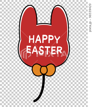 HAPPY EASTER rabbit-shaped balloon Illustration material HAPPY EASTER rabbit-shaped balloon Illustration material 98339420