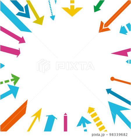 集中するカラフルな矢印のイメージイラスト 集中するカラフルな矢印のイメージイラスト 98339682