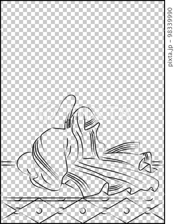 筆書きの百人一首　周防内侍 98339990