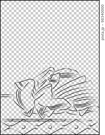 筆書きの百人一首　紫式部 98340000