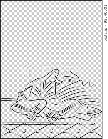 筆書きの百人一首　和泉式部 98340001