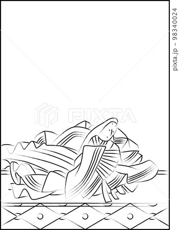 筆書きの百人一首　右近 98340024