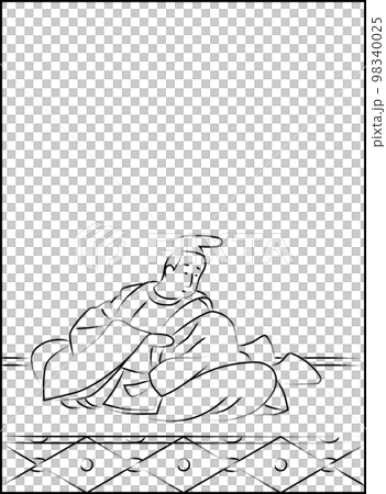 筆書きの百人一首　文屋朝康 98340025
